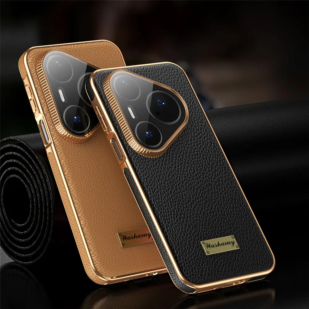 

Magnetic Togo Cowhide Leather Glass Film Case For Huawei Pura 70 80 Ultra Matte Armor Cover