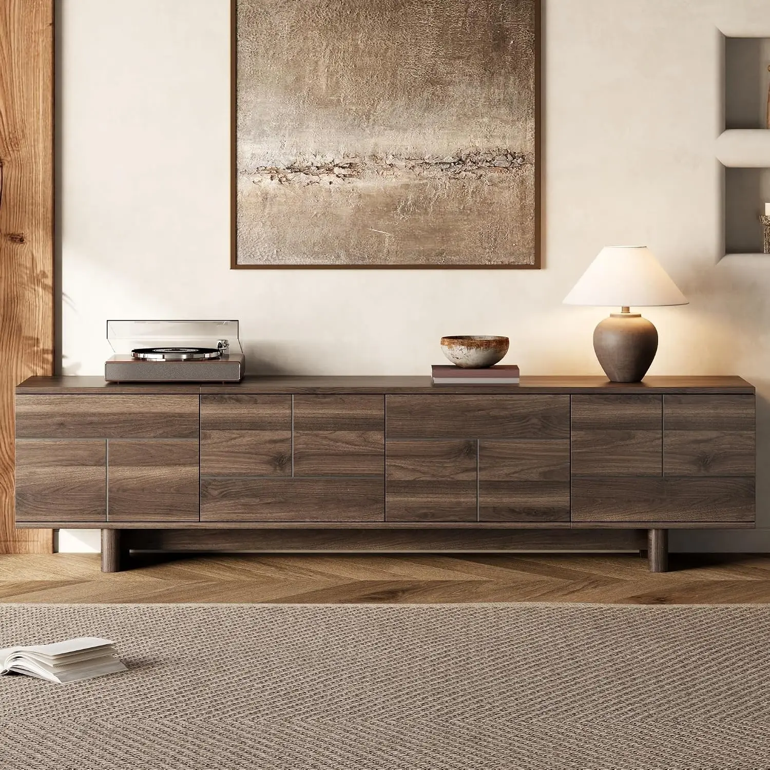 Walnut TV Stand for 85