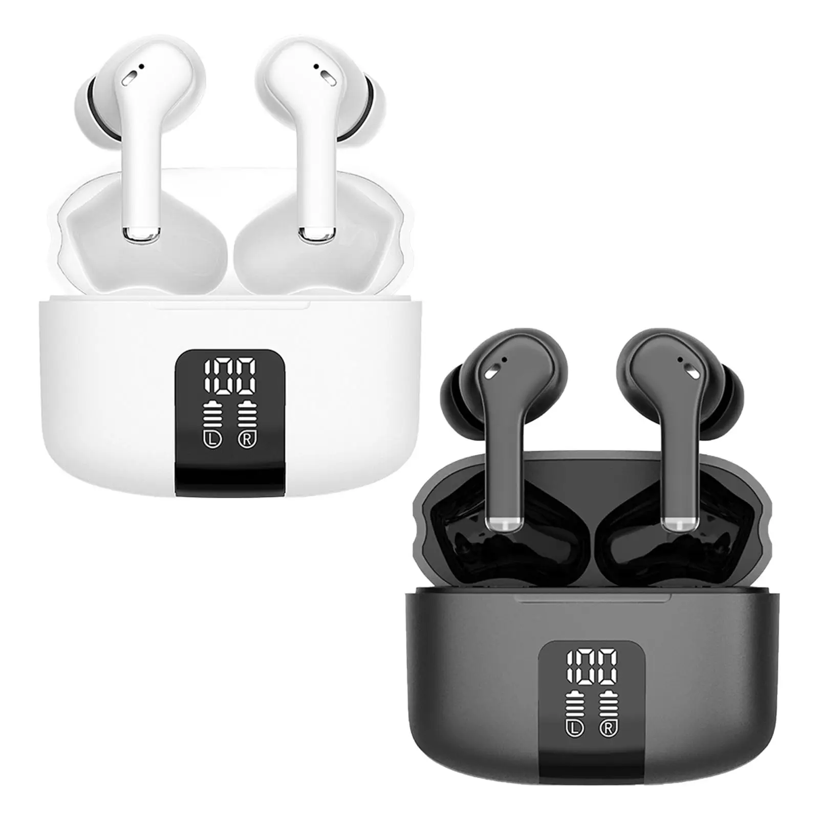 Head Phones Comfortable ENC Noise Cancelling Mic Charging Case Earbuds Noise Cancelling Earphones for Gym Sports Workouts Gaming