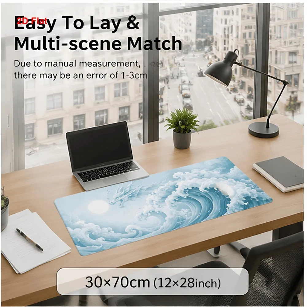 Original wave print in a simple style suitable for office workers students gamers pc accessories alfombrillas para escritorio