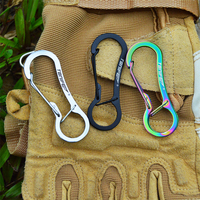 TONIFE  Stainless Steel Carabiner Keychain Outdoor Camping Climbing Snap Clip Lock Buckle Hook Fishing Tools Multifunction