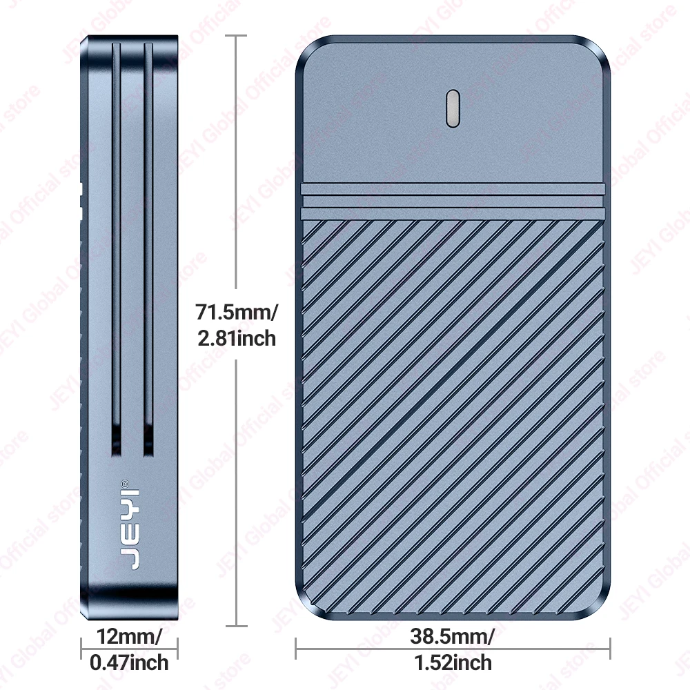 JEYI mSATA to USB 3.1 Gen2 10Gbps SSD Enclosure Adapter Case with Type C Port for mSATA Internal Solid State Drive Hard Drive