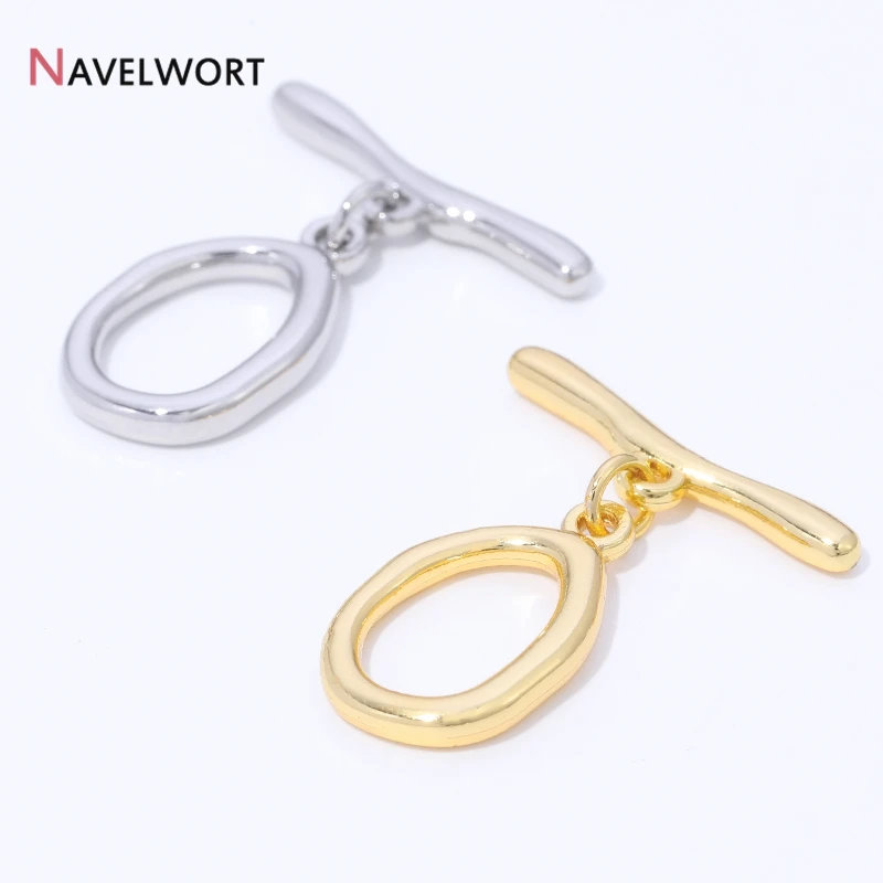 14K Gold Plated Brass Oval Curved OT Clasp Connector Toggle Clasp,For DIY Jewelry Making Necklace Bracelet Accessories