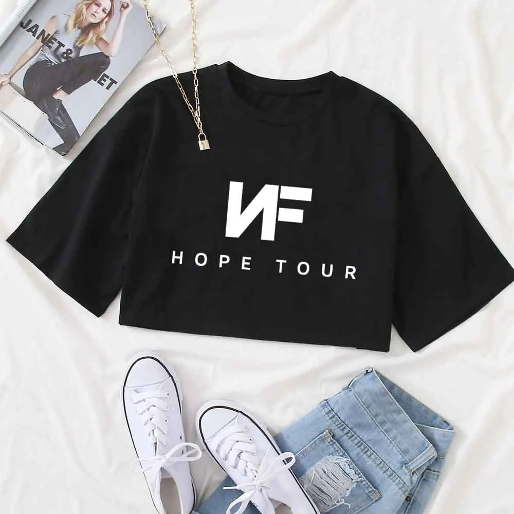 NF Hope Tour 2024 Shirt Tops O-Neck Short Sleeves Casual Fans Gift Regular Girls Clothing Super-short