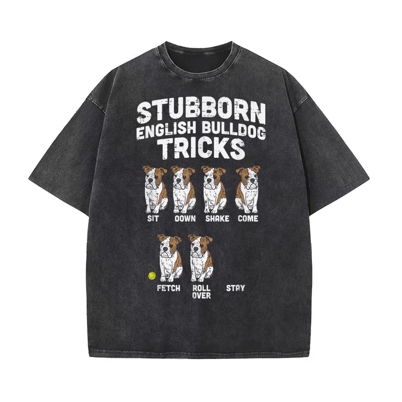 

English Bulldog Tricks T-Shirt Unisex-Adults Black Small Short Sleeve Classic Fit Cotton 100% Clothing For Man