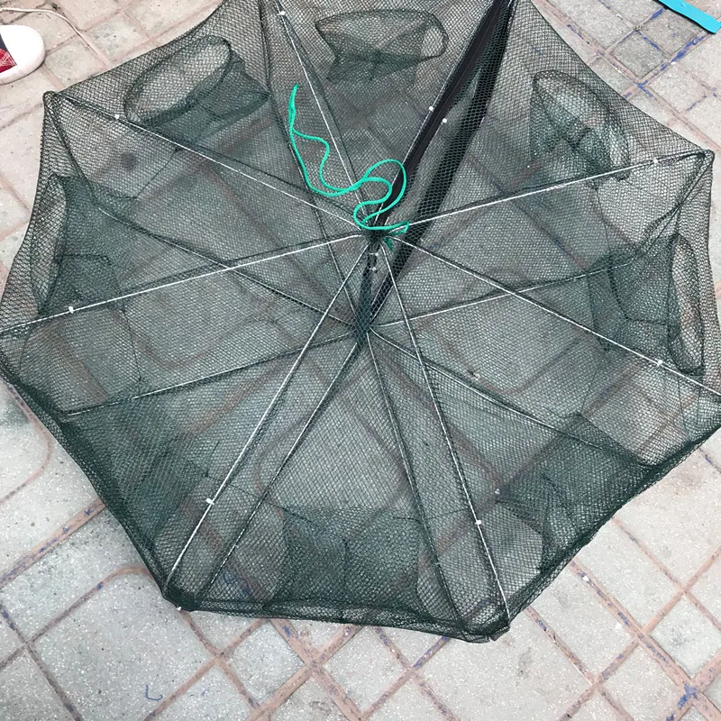 

Umbrella Type 8 Entrance Portable Foldable Crab Trap Fishing Creel Shrimp Cage