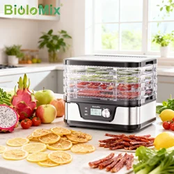 BioloMix 10L Food Dehydrator 5-Tray BPA-Free with Digital Timer & Temperature Control for Drying Fruits Vegetables, Meat Jerky