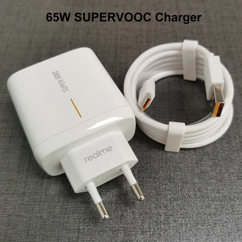 

For Realme Supervooc 65W Fast Charger Adapter 6A Type C Cable EU For Realme GT2 Pro Neo2 2T Q3 X7 Pro 9i 8i 8 Pro Narzo 50 30 20