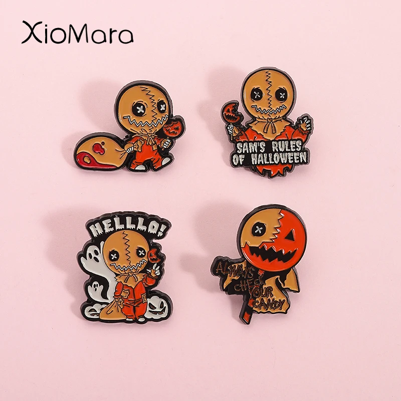 Horror Komödie Film Charakter Emaille Pin Halloween Seltsame Kürbis Broschen Revers Rucksack Abzeichen Schmuck Zubehör Freund Geschenk