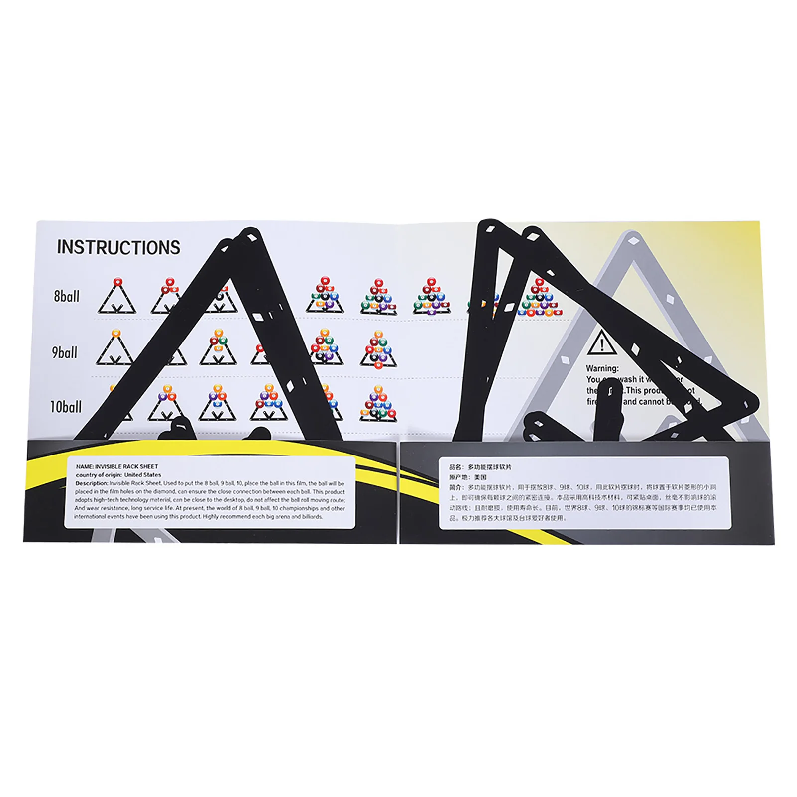 

Zk30 6Pcs/Set Billiard Rack Black Triangle Ball Holder Positioning Billiard Table Pool Cue Accessory