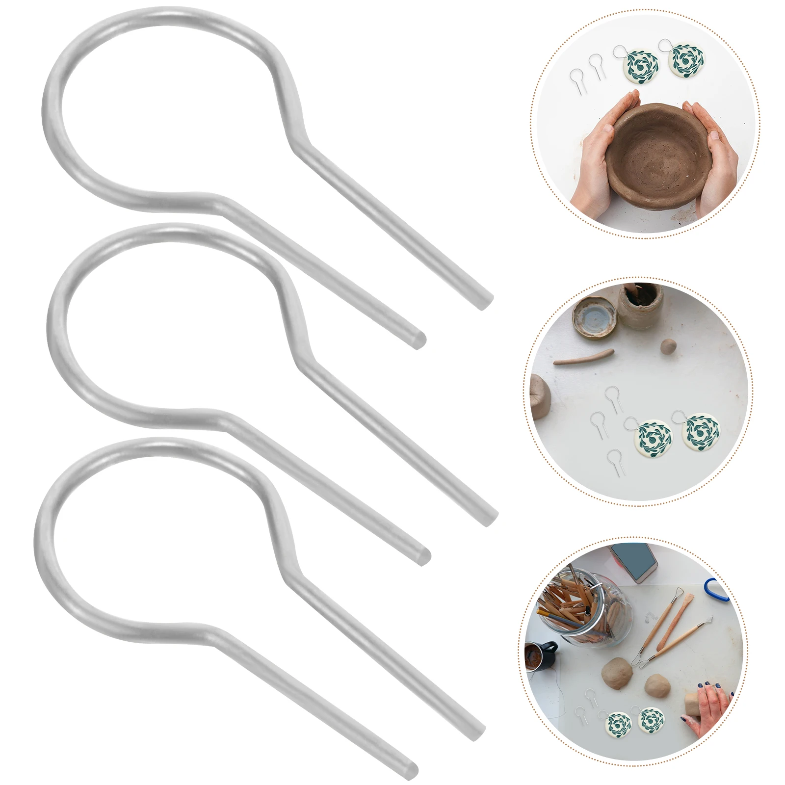

100pcs R-type Needle Small Size Heat Resistant Metal Kiln Special Needle Hanging Burning Tools Ceramic DIY Supplies