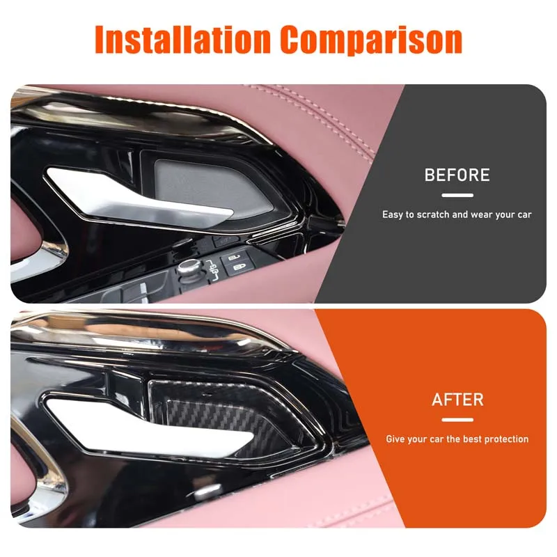 

Набор из 4 предметов из углеродного волокна ABS для Land Rover Range Rover Evoque 2020+, защитная наклейка на внутреннюю дверь автомобиля, автомобильные аксессуары