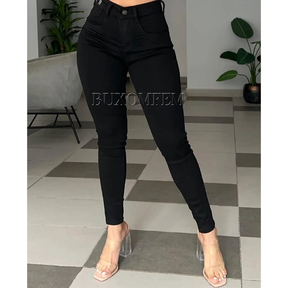 Stylish Comfortable Long Skinny Pencil Pants Slim Fit Push Up Straight Leg Wrap Hips Casual Daily Trousers Women's Clothing