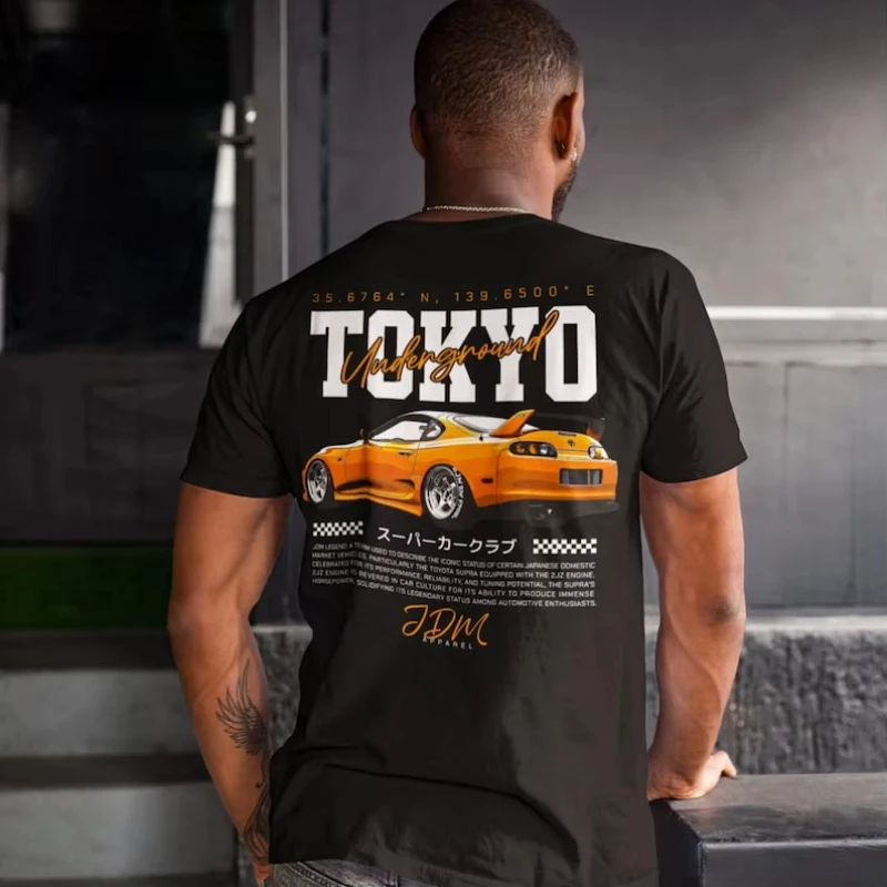 

2025 New Tokyo Japan JDM Streetwear T-Shirt Japanese Street Racing Auto Tuning Style Graphic Cotton Casual Streetwear Tee