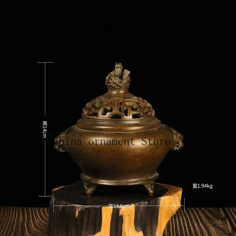 Purple copper animal head incense burner, used for burning incense and agarwood, ceramic sandalwood incense burner, creative dec