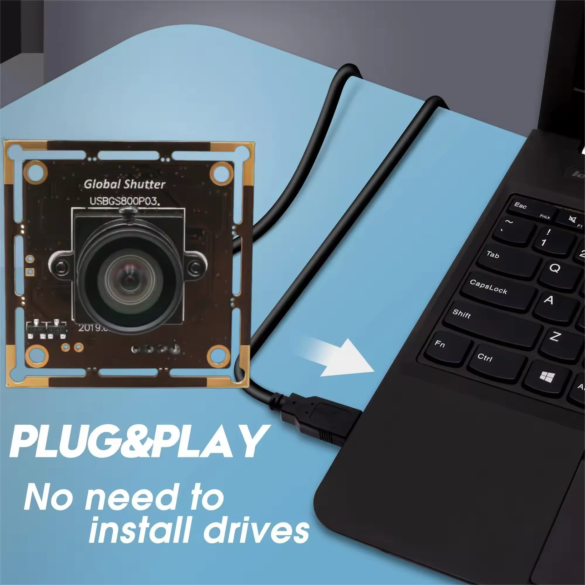 ELP Global Shutter 1280x800 120fps Modulo fotocamera USB ad alta velocità OV9281 Webcam USB monocromatica per acquisizione ad alta velocità