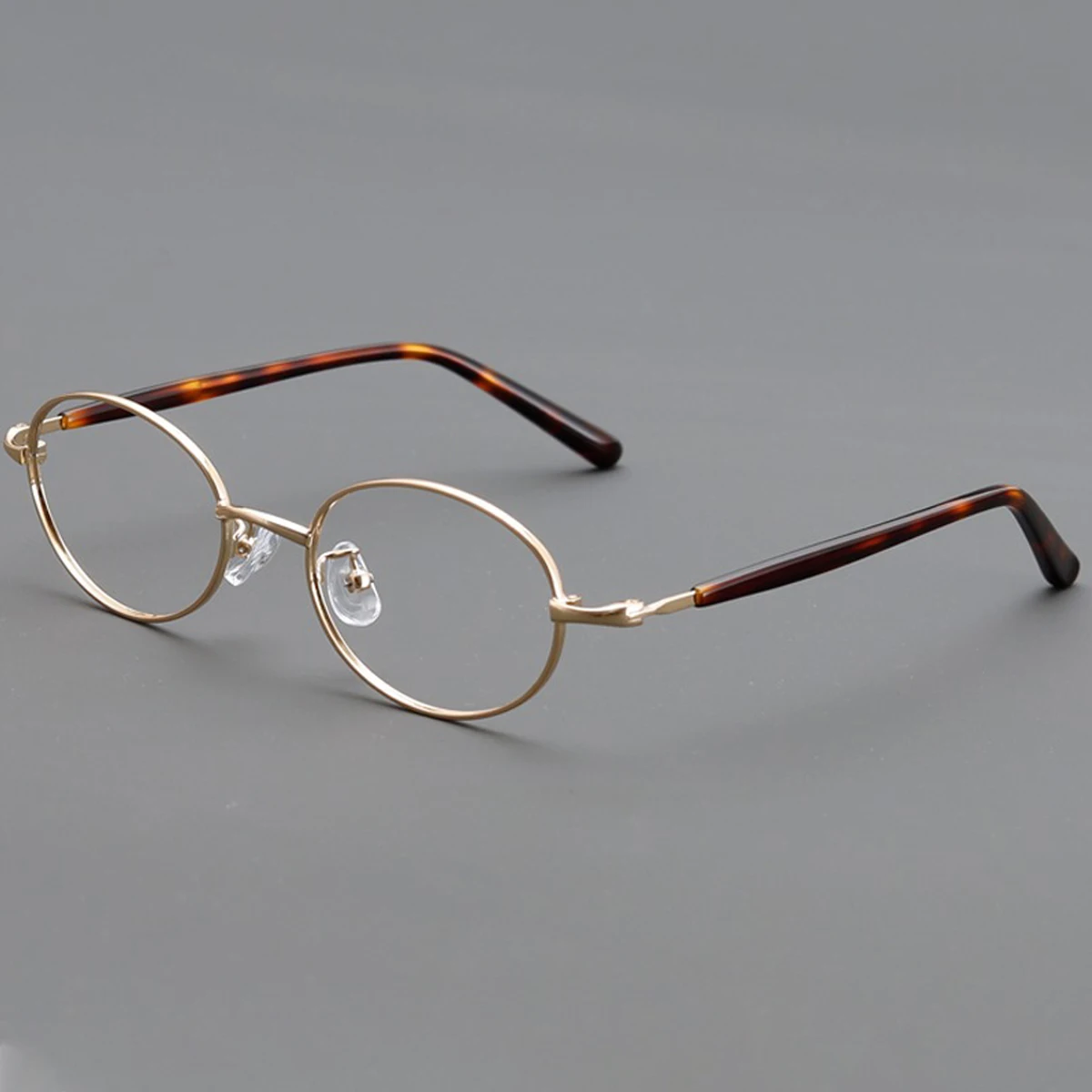 Vintage Ovale Metallrahmen-Brille für Männer und Frauen Retro Schildpatt-Bügel Blaulichtfilter-Brille Optische Sehhilfe