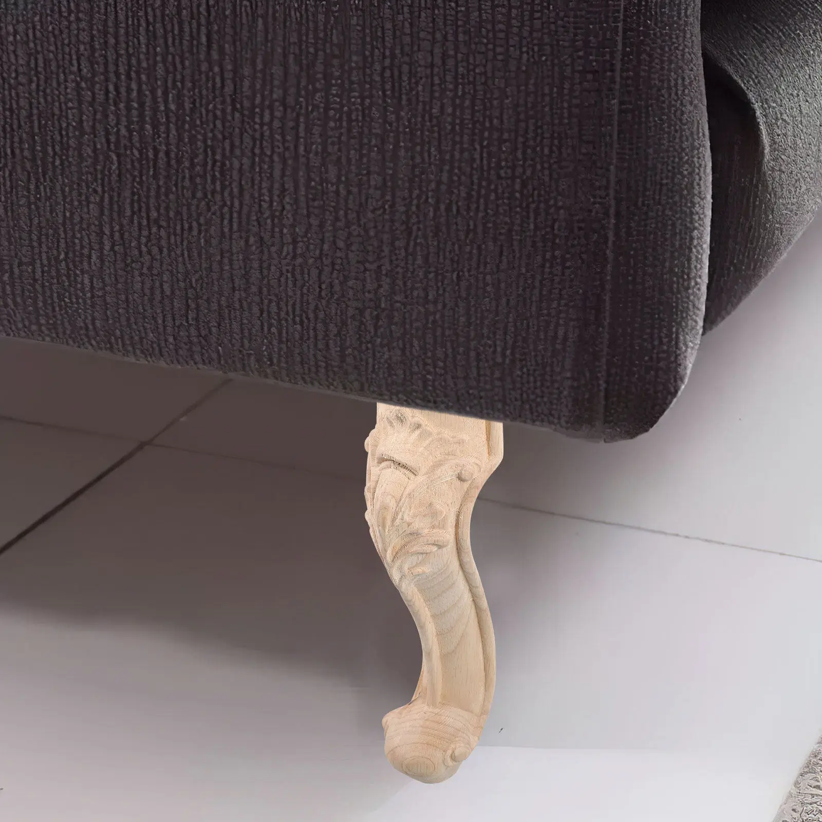 木製家具の脚、無垢ゴムウッド製の彫刻入り脚、家具、ソファ、キャビネット、ドレッサーの交換用脚、テーブルの脚