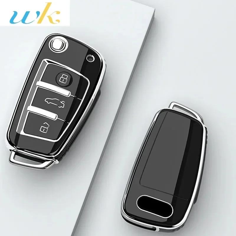 

Soft TPU Car Flip Key Case Cover Holder For Audi A1 A3 A6 A6L Q2 Q3 Q7 TTS R8 S6 RS3 Key Protection Shell Fob Accessories