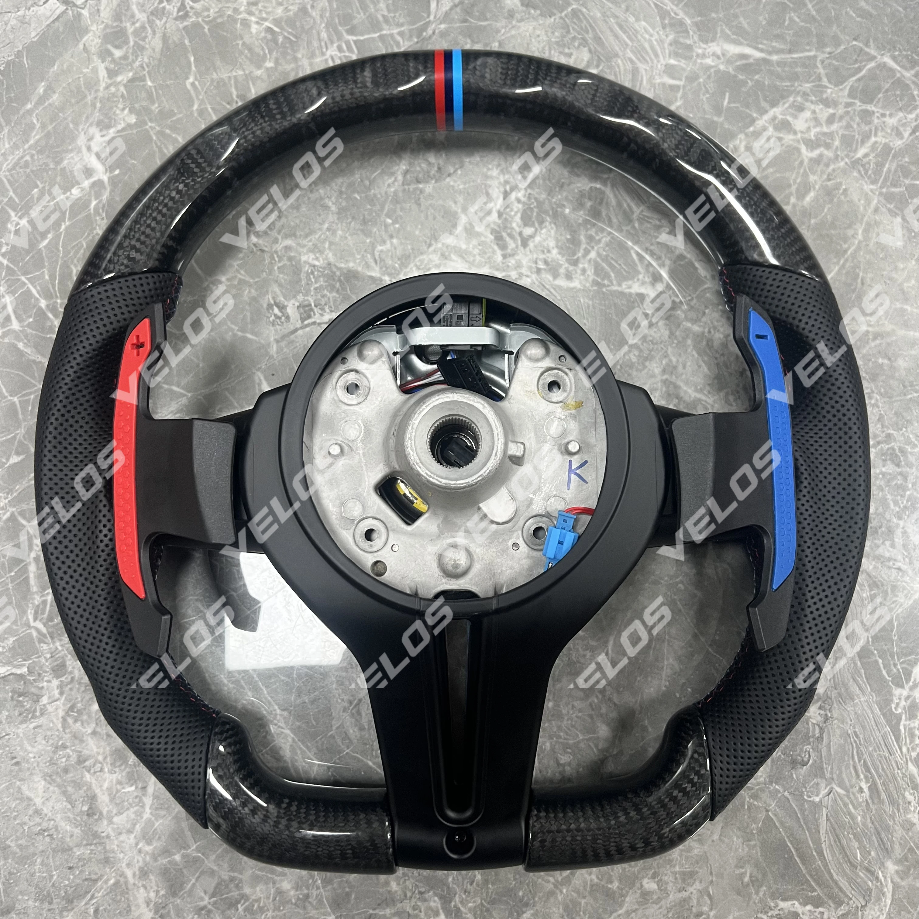 VELOS Two-tone color Carbon fiber Steering Wheel for BMW F01 F06 F10 F11 F12 F20 F21 F22 F25 F26 F30 F31 F32 F33 F34 F36 M3 M5