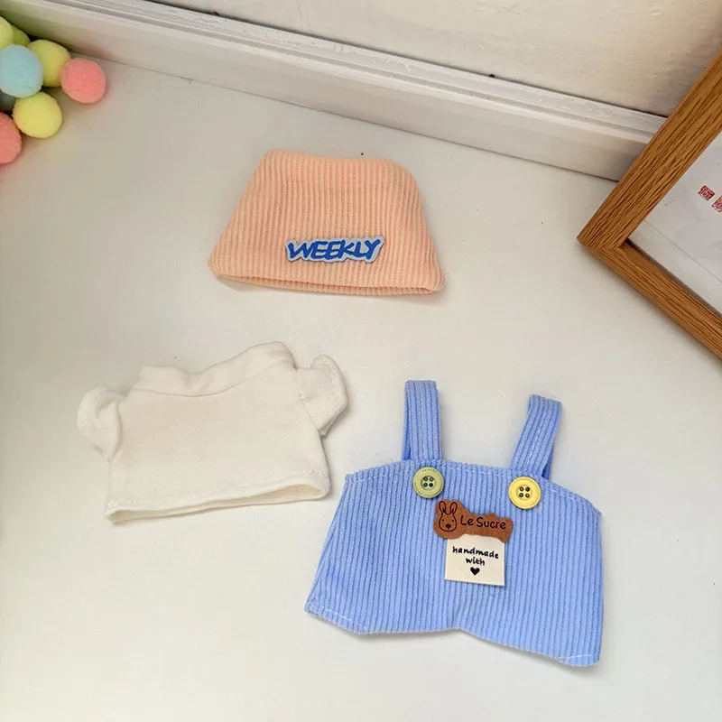

Clothes for Labubu Weekly Hat Blue Bib Pants Change for 1 2 3 Gen Vinyl Doll Labubu Accessories