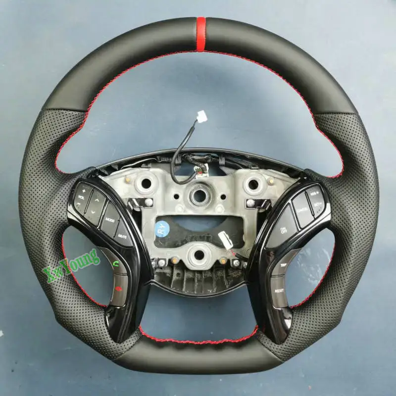 D Shape And Full Leather Steering Wheel For Hyundai I30 IX35 Elantra 2012-2015
