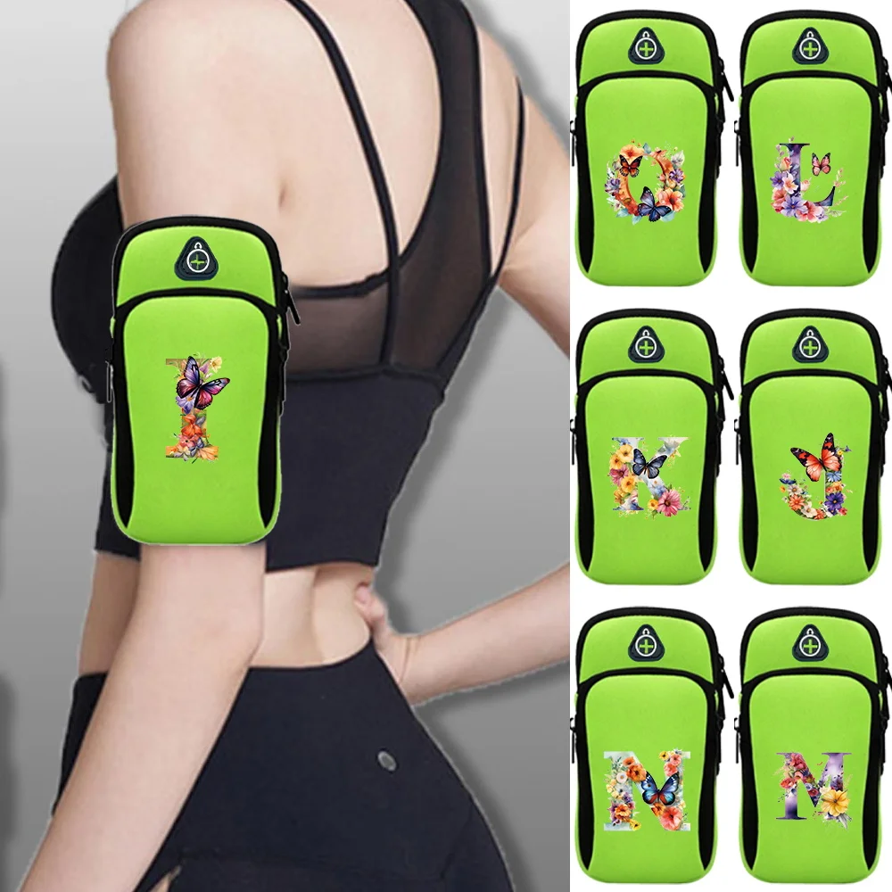 Sports Arm Bag Phone Accessories Fitness Butterfly Letter Series Phone Holder Waterproof Dustproof Breathable Sports Wrist Boxes