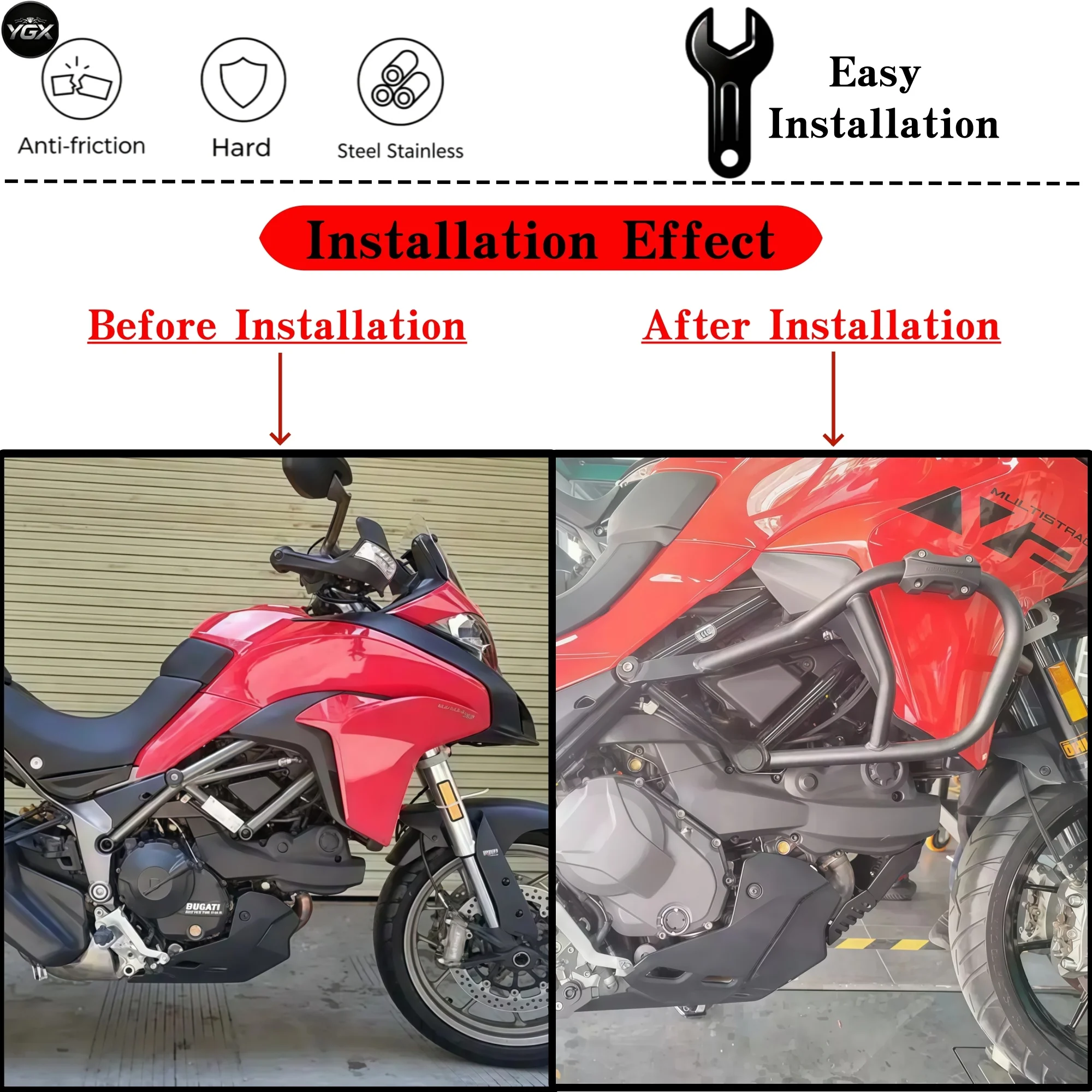Motorcycle Crash Bar Engine Guard Highway Bumper Anti-Drop Tank Frame Protector For DUCATI Multistrada 950 2017-2020 950S 19-21