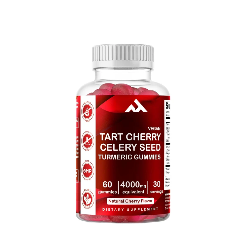 Sour Cherry and Celery Seed Gummies -4000mg - Powerful Uric Acid Cleansing, Joint Comfort, Muscle Recovery