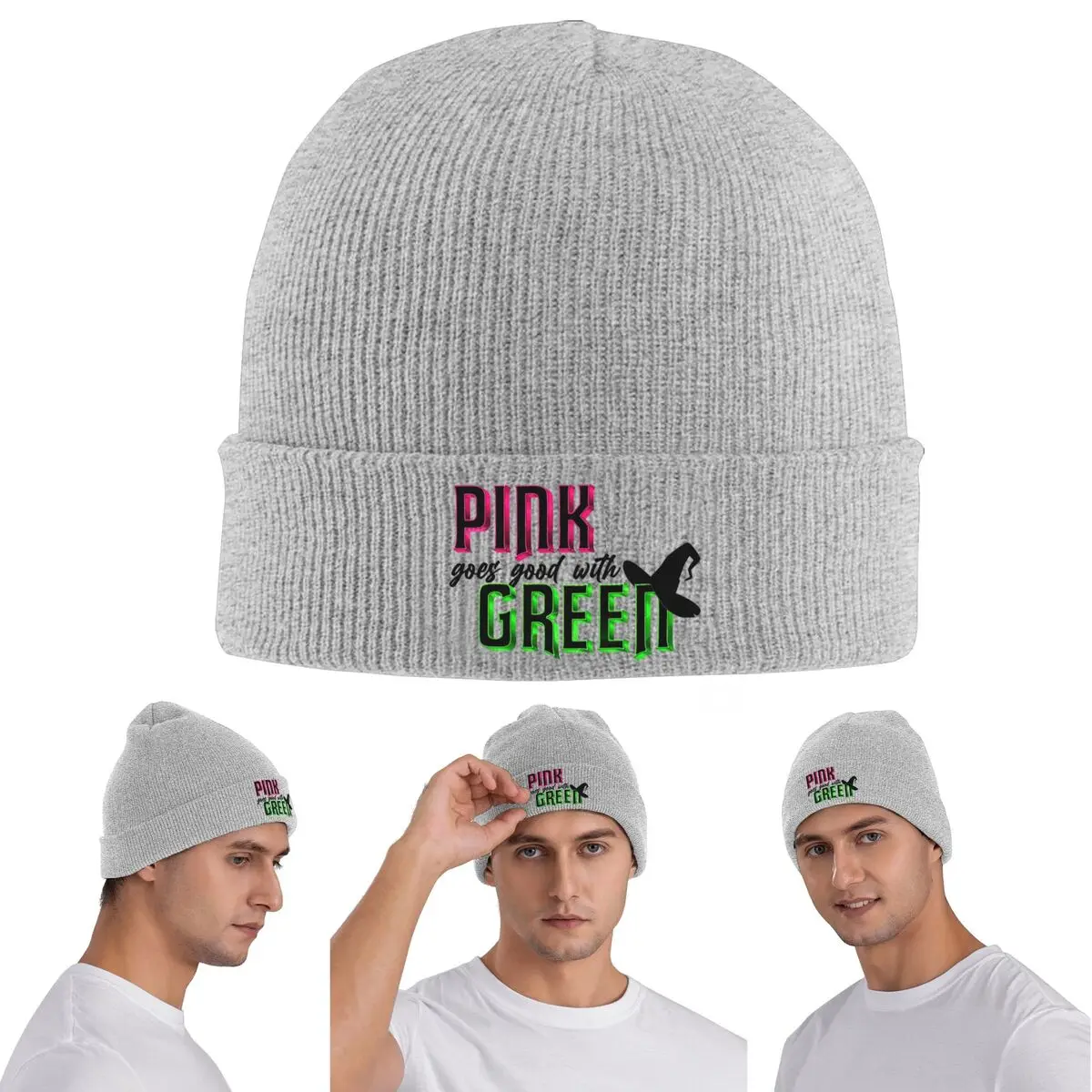 

Теплая вязаная шапка Wicked Movie Elphaba And Glinda, зимняя вязаная шапка с капюшоном, шапочки Skullies, шапки в стиле хип-хоп для унисекс