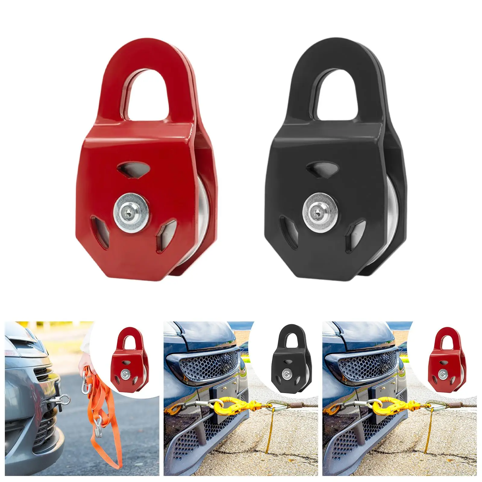 

Snatch Block Winch Pulley Steel Rope Towing Pulley for Vehicle Accessories Garage Recovery Tasks