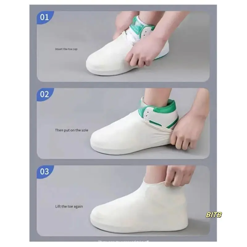 

Противоскользящие латексные бахилы, многоразовые, нескользящие, водонепроницаемые, износостойкие, уличные ботинки для дождливого дня, защитные чехлы