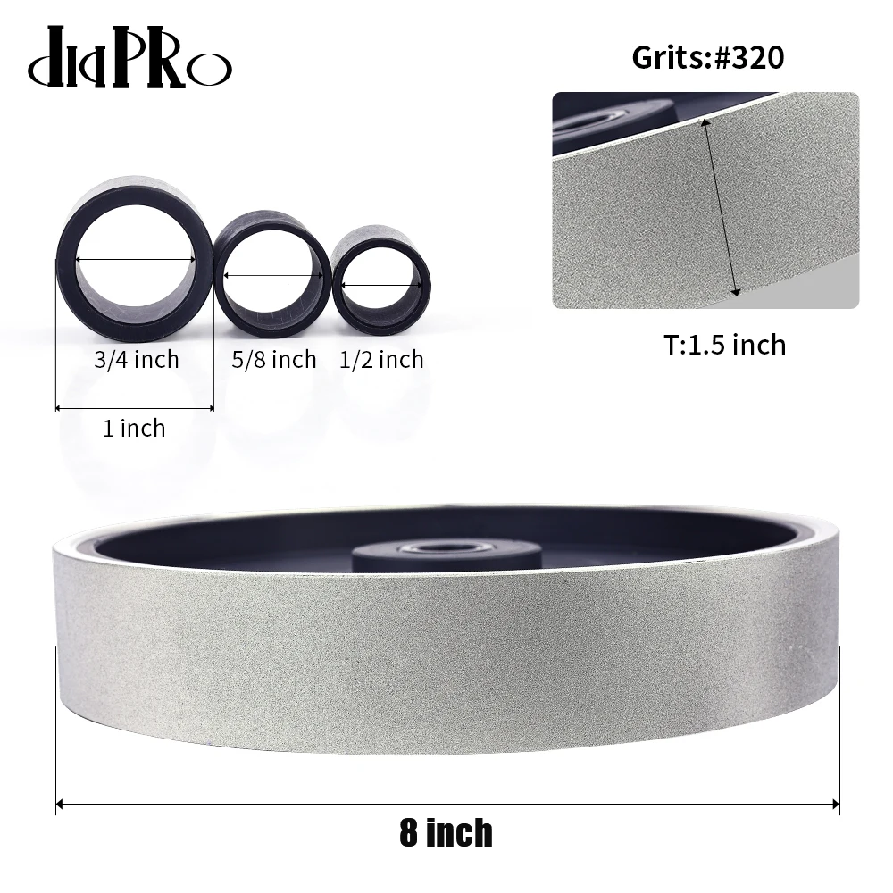 200mm x 38mm CBN Grinding Wheel 200mm Diamond Lapidary Jewelry Grinding Wheel For Metal Stone Grinding and Processing