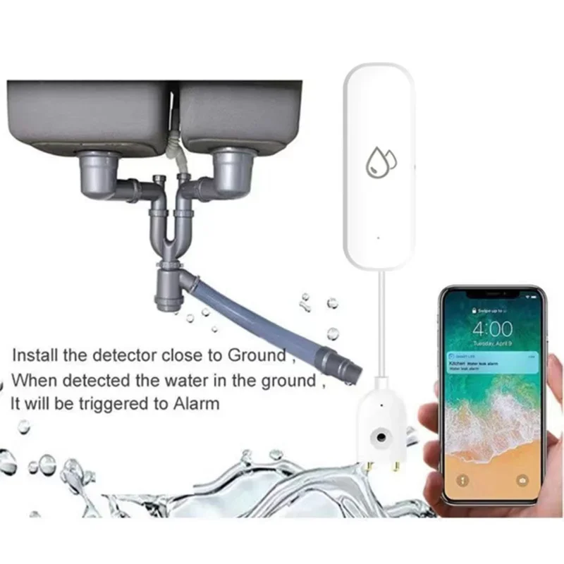 Waterdetector Intelligent Life APP Bewaking op afstand Keuken Badkamer Waterlekkage Overstromingswaarschuwing Huisbeveiliging