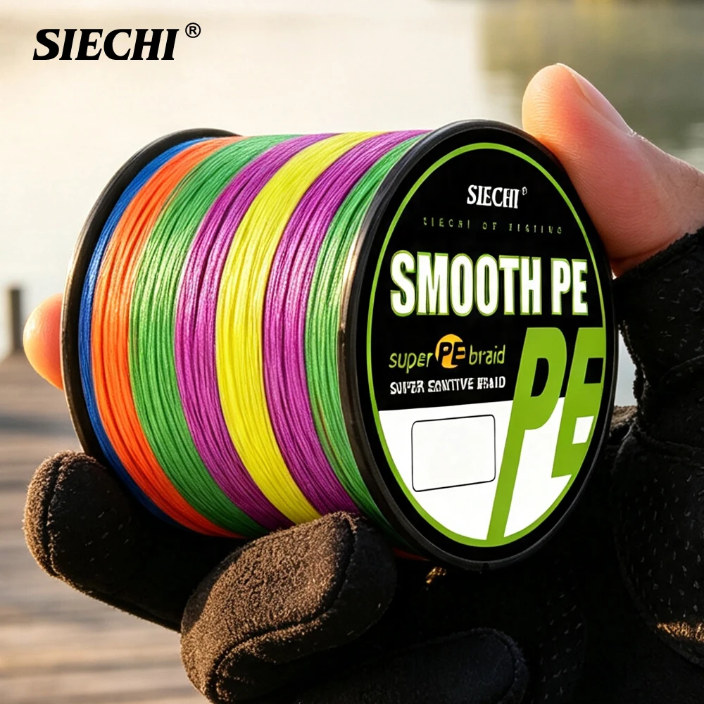 SIECHI 8 Strands 300M-1000M Fishing Lines Super Strong 20-100LBS Multifilament PE Braid Carp Line Ocean Wear Resistance PE Line