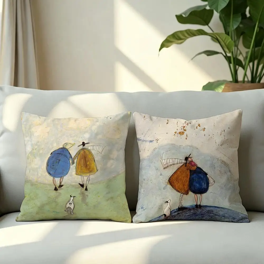 Artist-Sam ToftS Cushion Cover 4Pcs Soft Plush Throw Pillow Covers 40x40 45x45 for Sofa Bedroom
