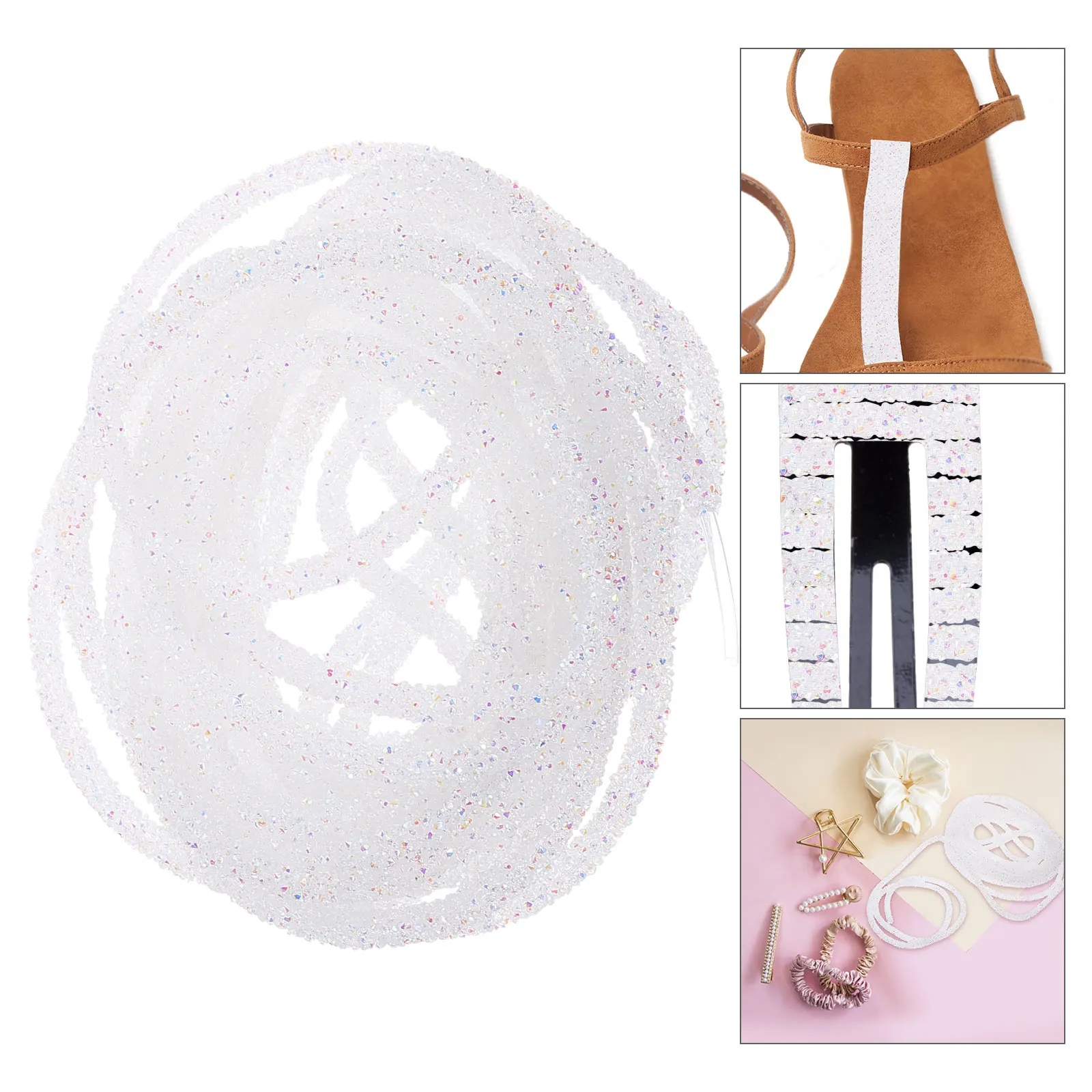 

Glitter Sequins Rope 5M White AB Color Soft Tube Cord DIY Craft Supply Jewelry Making Material Hair Accessories