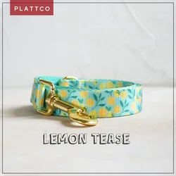 PLATTCO design unico guinzaglio per cani stampa LEMON TEASE pattern e fibbia in oro di alta qualità 5 dimensioni PDL329YG