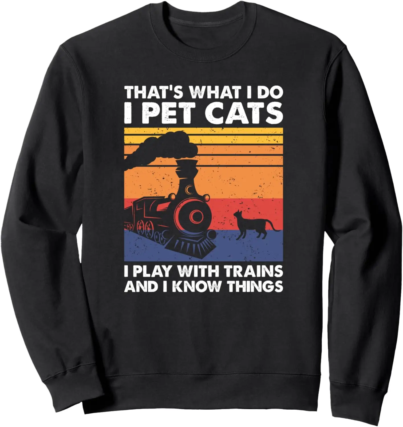 That's What I Do I Pet Cats I Play With Trains, Model Train Sweatshirt