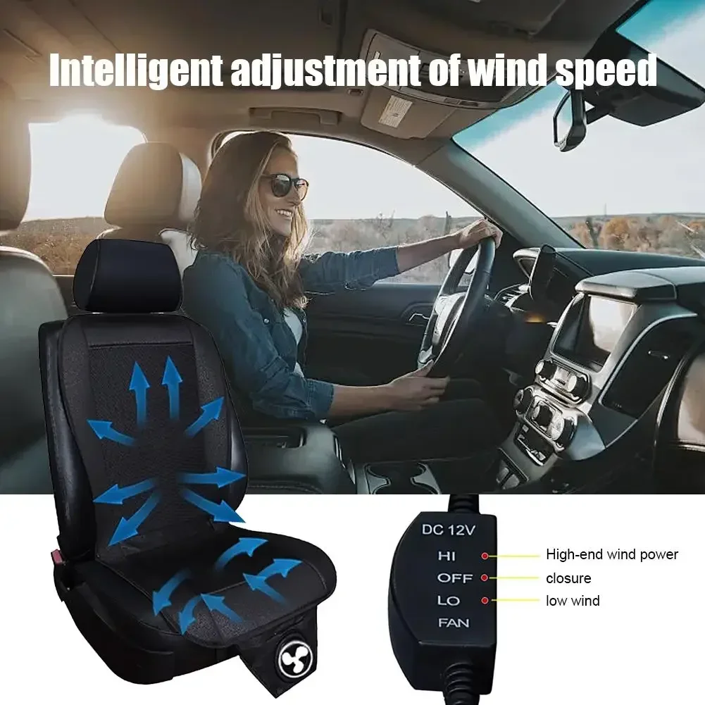 

12V/24V Car Front Seat Cushion with Intelligent Fans Quick Cooling Summer Breathable Ventilated Seat Cushion Cars Accessoires