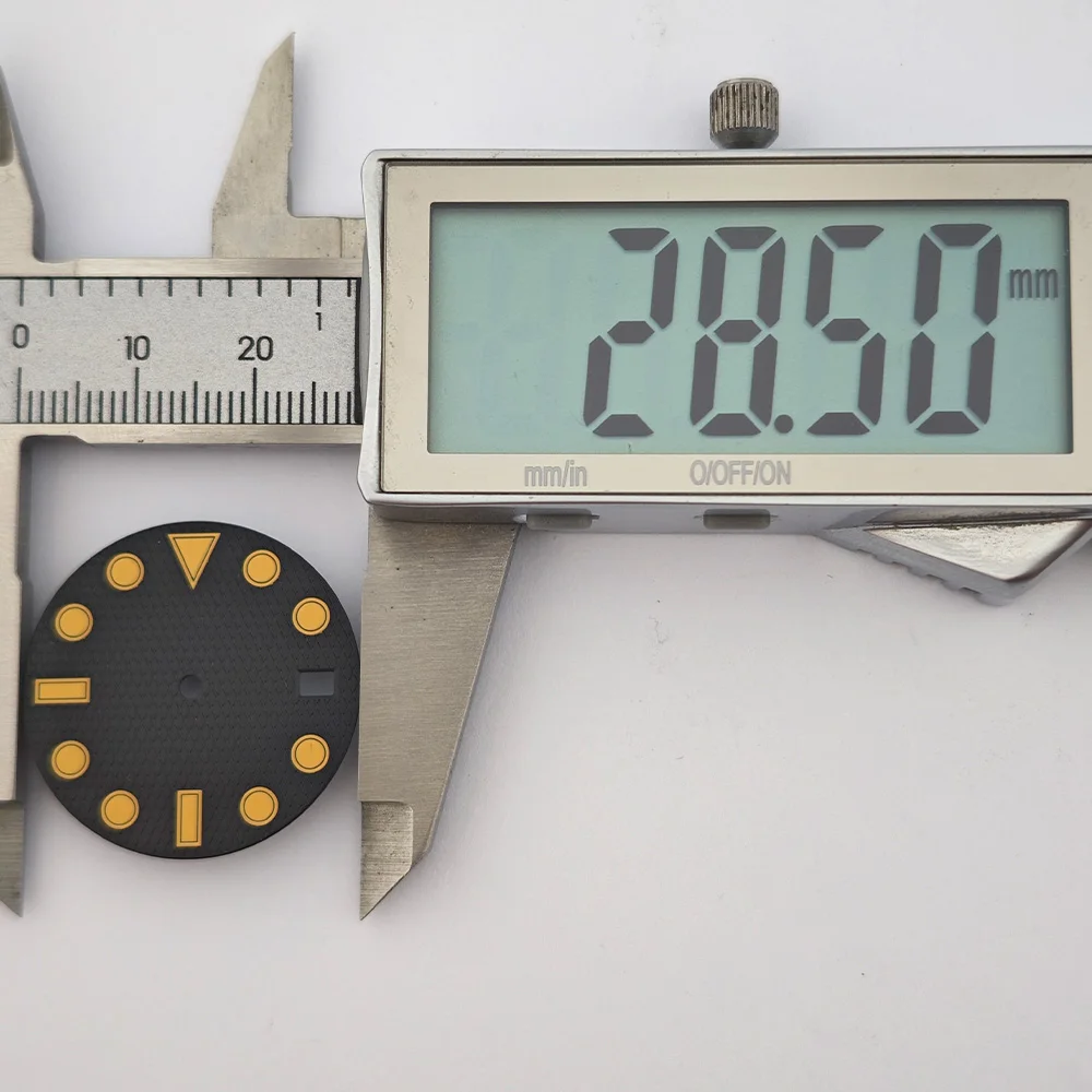 ใหม่ 28.5 มม.นาฬิกาDialโลโก้ที่กําหนดเองเลเซอร์พิมพ์โลโก้/ชื่อนาฬิกาDial DIY NH35 นาฬิกาDial NH35 เหมาะสําหรับNH35/36 การเคลื่อนไหว