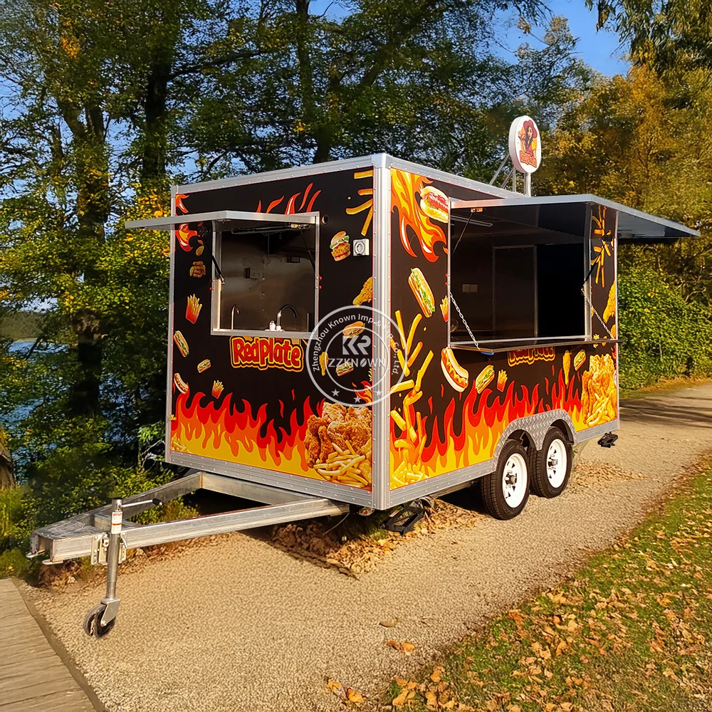 

Concession Pizza Catering Trailer Street Fast Food Truck Hot Dog BBQ Trailer Food Truck Trailer With Full Kitchen
