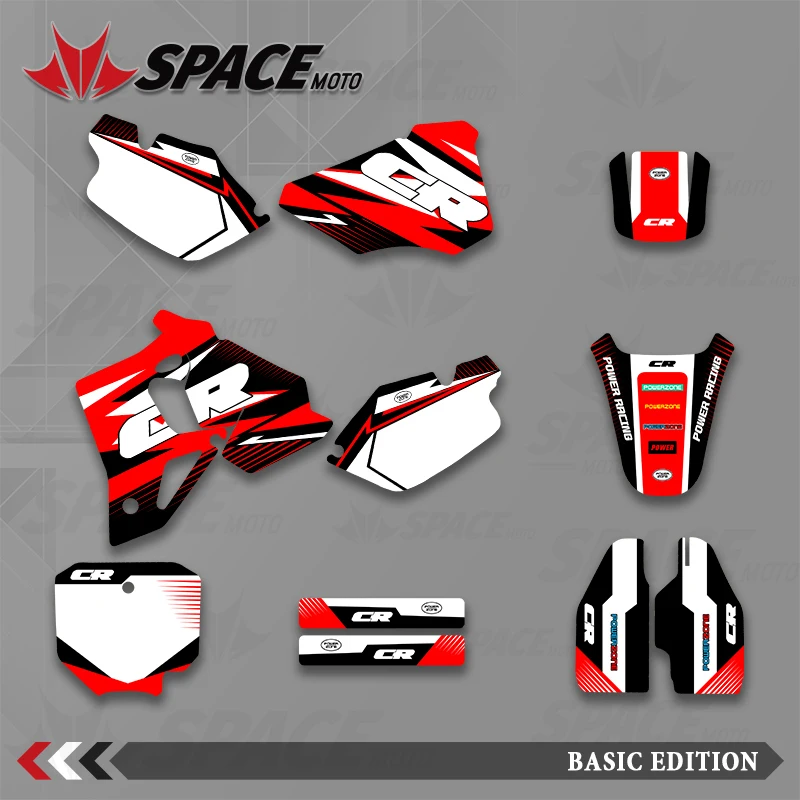 الفضاء لهوندا 96-02CR80 دراجة نارية الرسومات خلفية الشارات ملصقات عدة رقم الاسم تخصيص