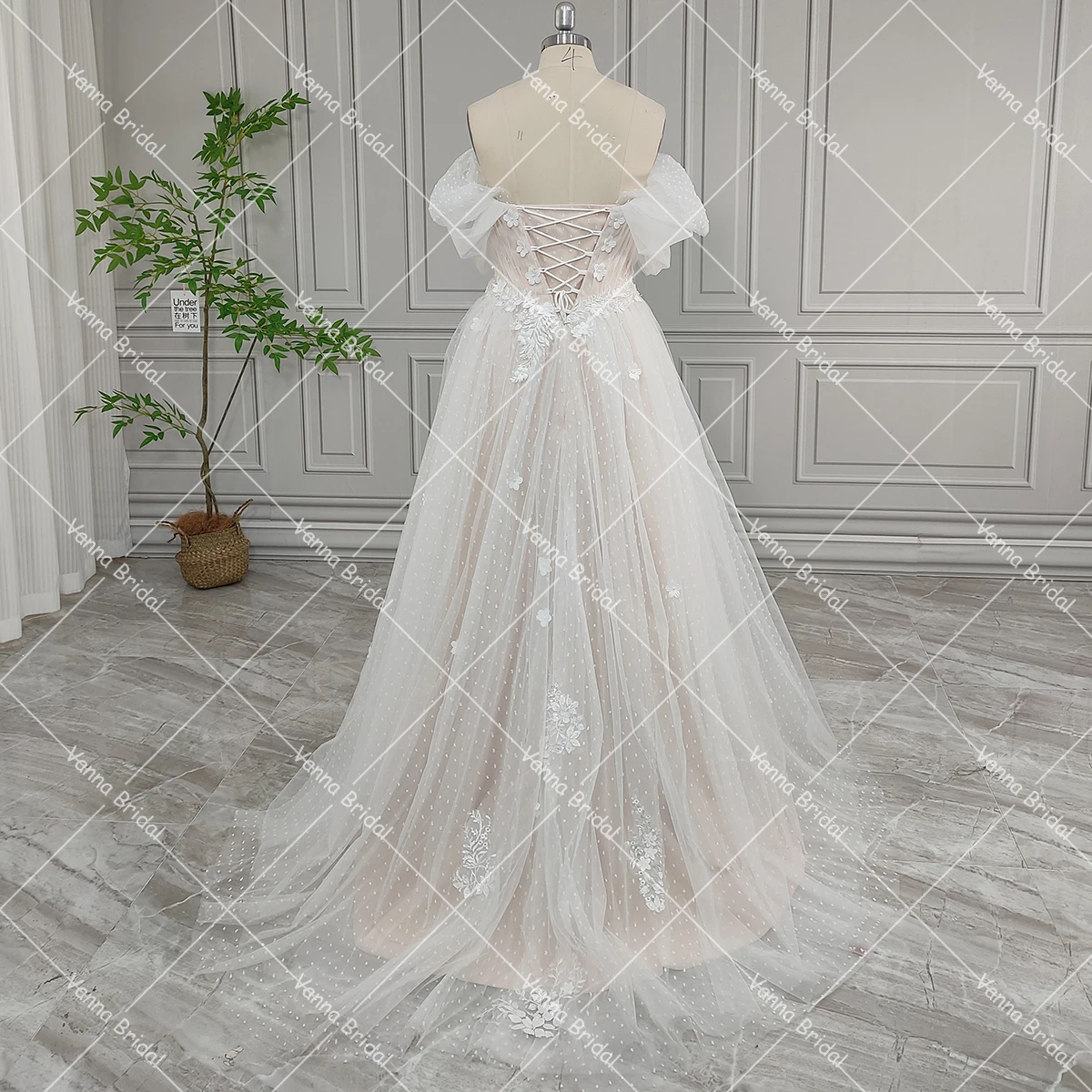 Romantic Floral Laces Wedding Dress Lace Up Closure Sweetheart A Line High Split Customized Princess 3D Embroidered Bridal Gown