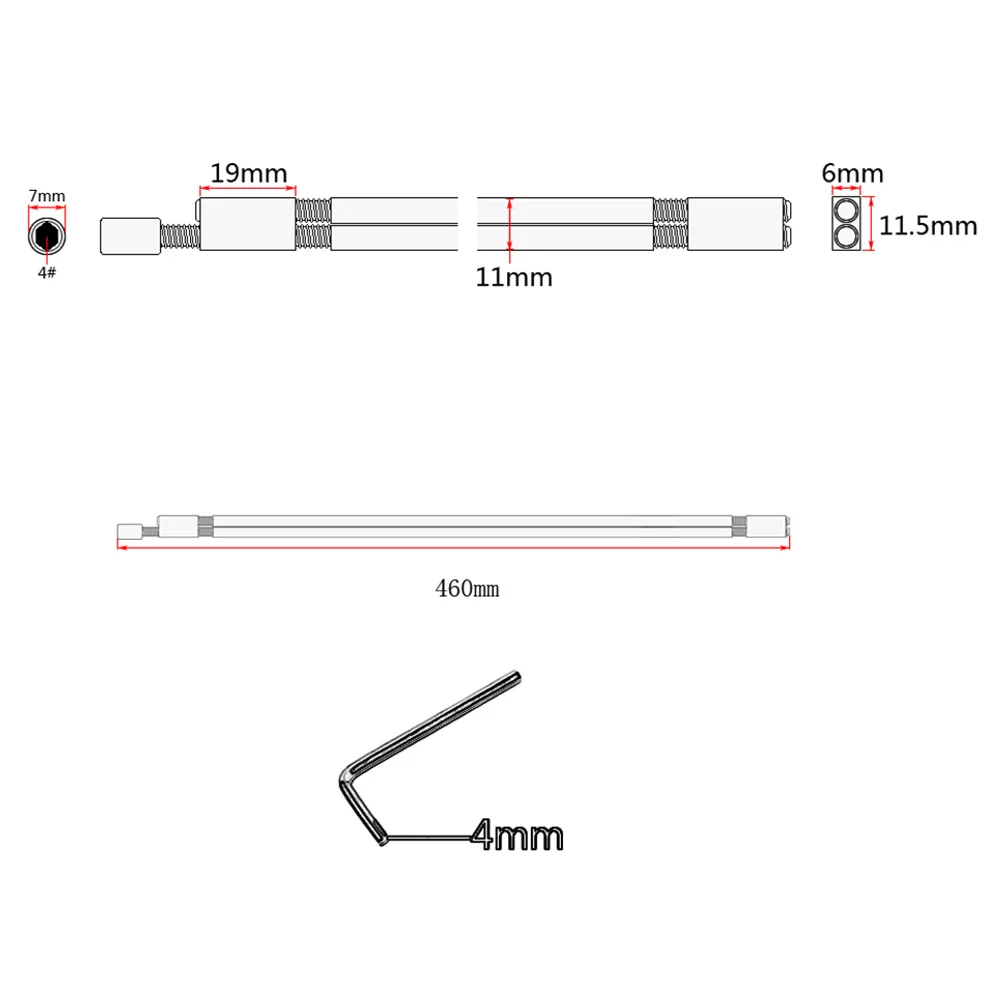 

Dual Way Adjustable 460mm Guitar Truss Rod Professional Steel Shrink Wrap Compression Pull Type Bass Guitar Neck Repair Tool