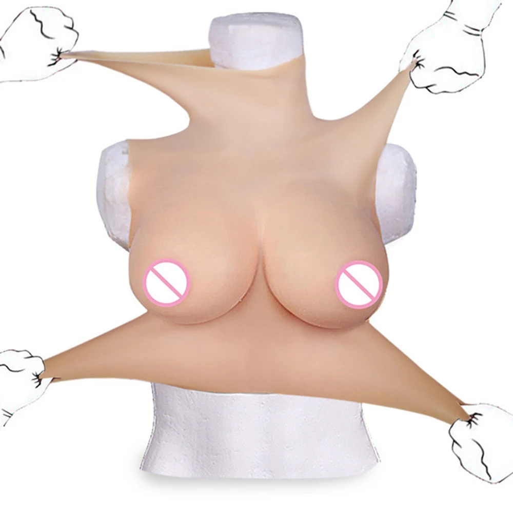 WOWBODY Fake Boobs Faux Silicone Breast Forms Realistic Nipple Lifelike Areola for Cosplay Sissy Transgender Crossdressing Trans