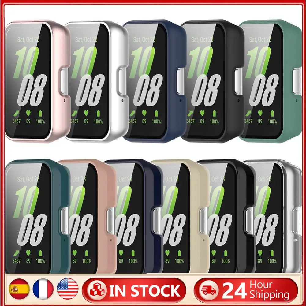 Funda para reloj de PC, funda protectora para reloj inteligente con vidrio templado, a prueba de polvo y antiarañazos para Samsung Galaxy Fit 3
