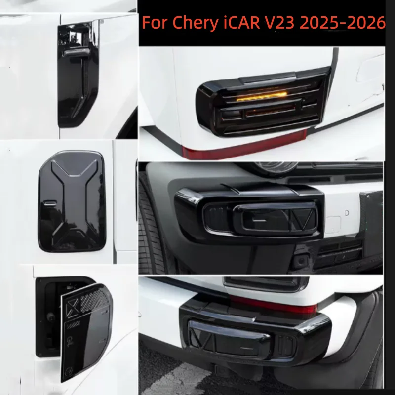 For Chery ICAR V23 2025-2026 black appearance before and after the fog light frame before the face bar Darth Vader set accessori