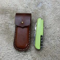 Hand-stitched Knife Case Genuine Leather Scabbard Cover For 91mm Knife Folding Shell Storage Case Protection Shell