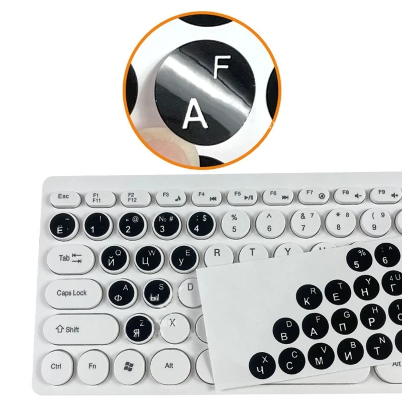 B0KA Russian Keyboard Stickers Computer Keyboard Stickers White on Black/Black on White for PC Computer Laptop Notebook